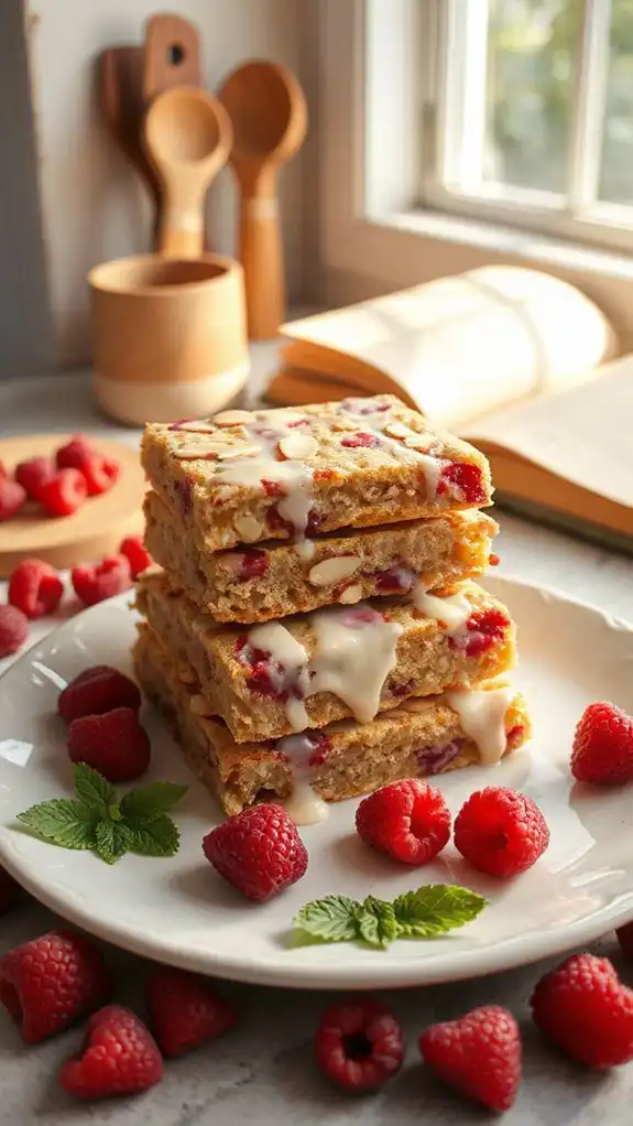 raspberry almond cookie bars