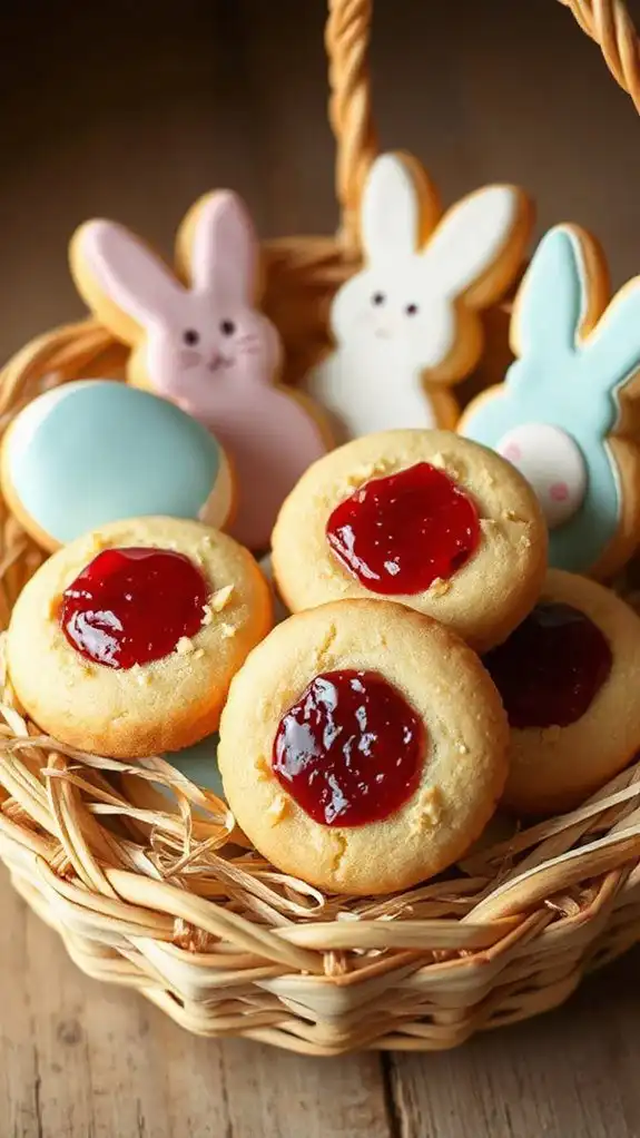 raspberry almond filled cookies
