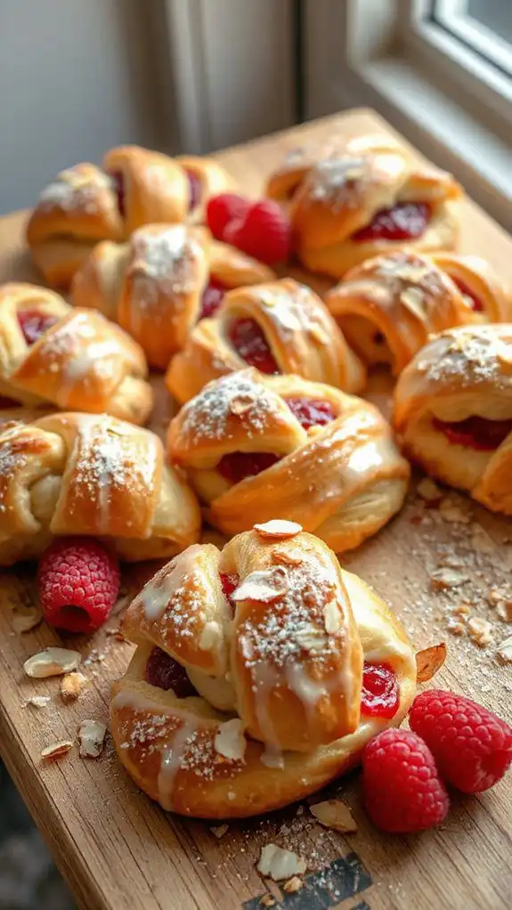 raspberry almond filled pastries