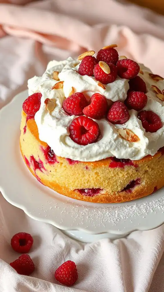 raspberry almond flavored cake
