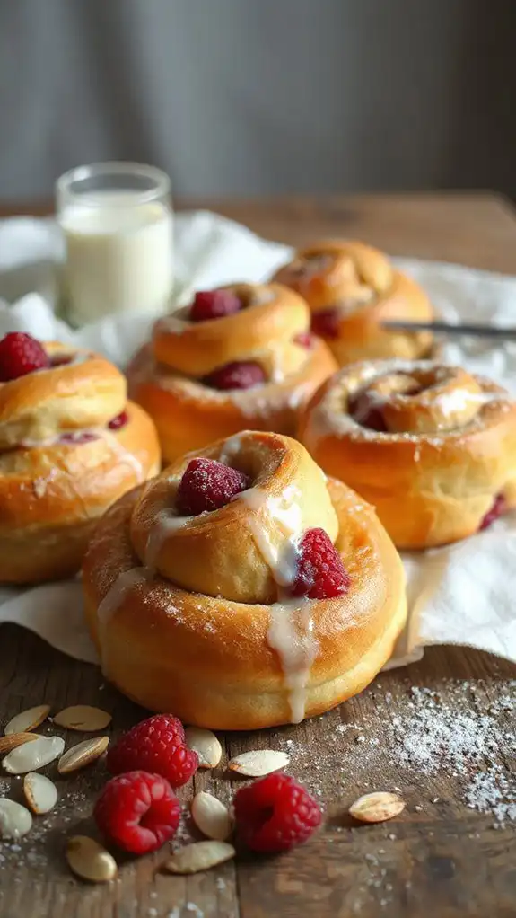 raspberry almond sweet rolls