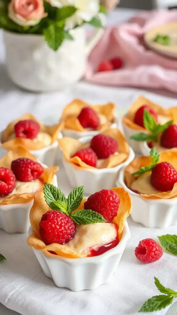raspberry cheesecake filled wontons