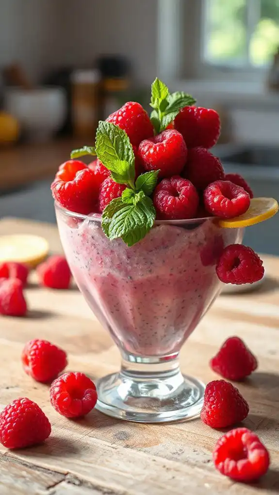 raspberry chia seed dessert