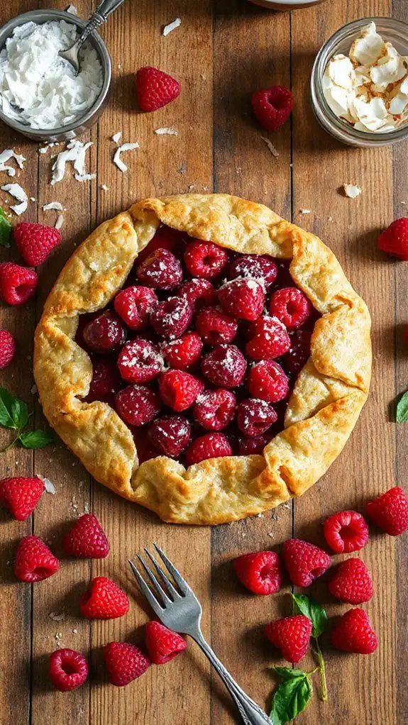 raspberry coconut pastry dessert