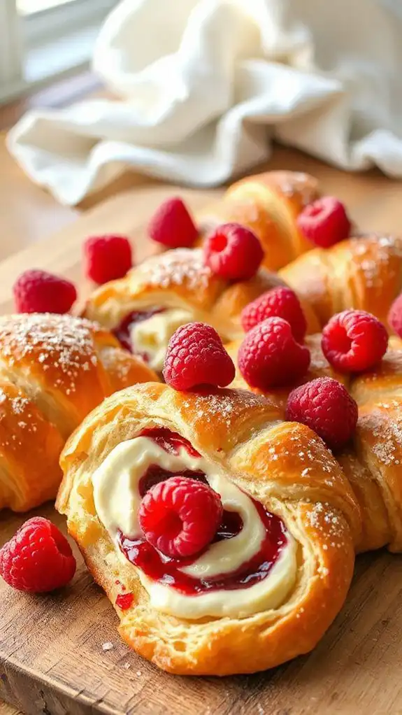 raspberry filled cream cheese croissants