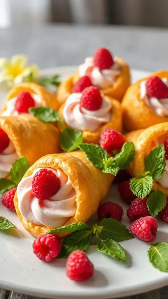 raspberry filled cream desserts