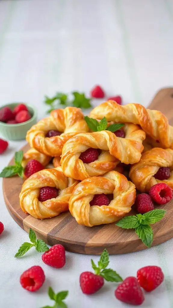 raspberry filled pastry twists