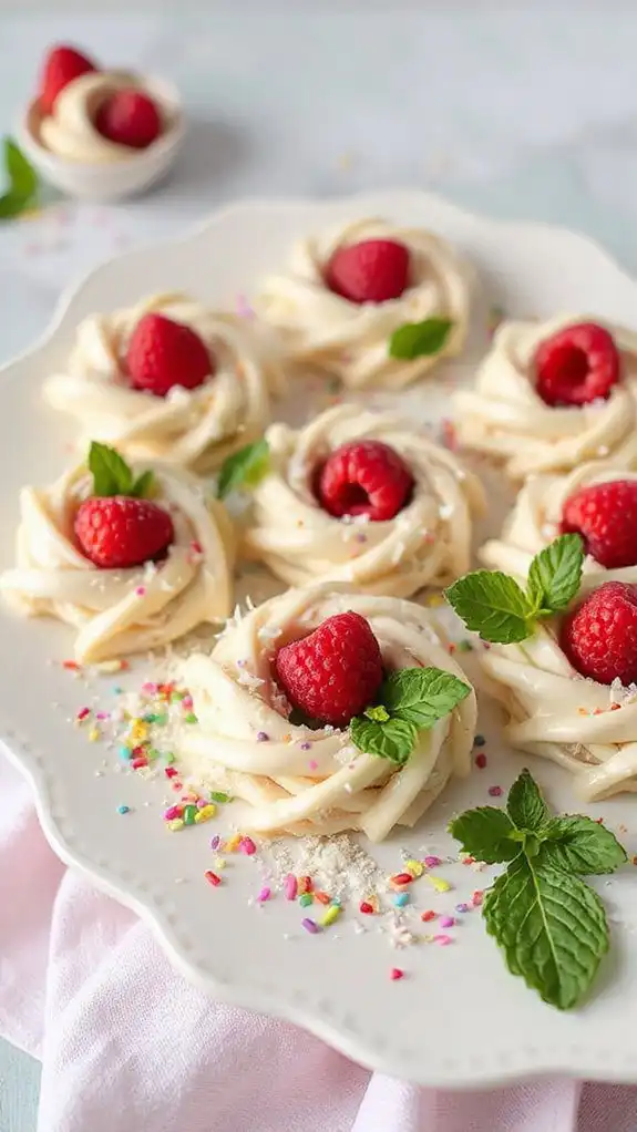 raspberry filled white chocolate dessert