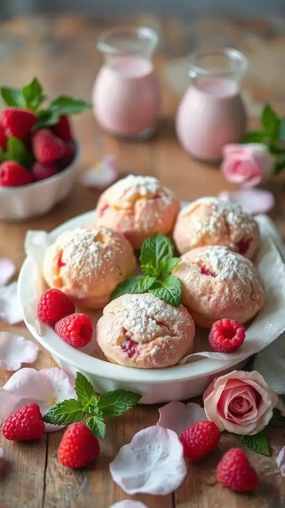 raspberry flavored baked pastries