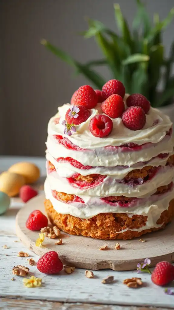 raspberry infused carrot cake