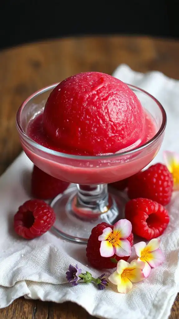 raspberry infused floral sorbet