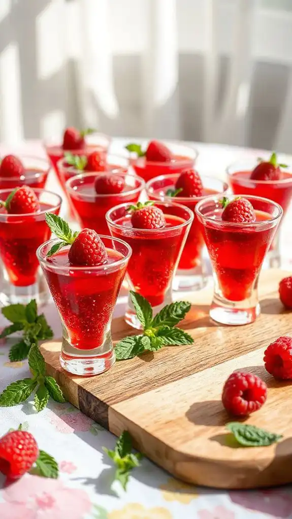raspberry mint flavored jello shots