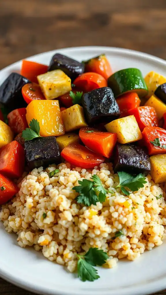 ratatouille served with couscous ratatouille served with couscous
