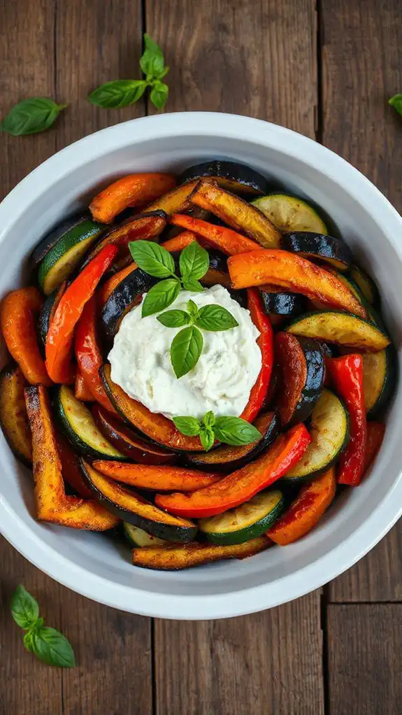 ratatouille topped with ricotta