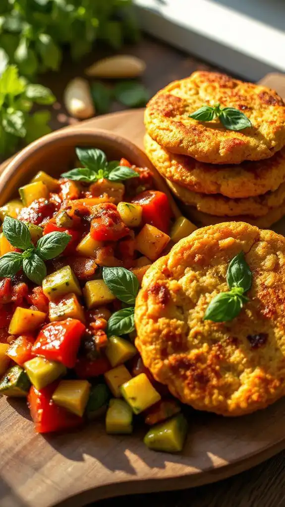 ratatouille with chorizo polenta