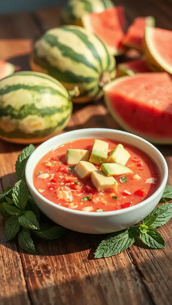 refreshing avocado watermelon soup