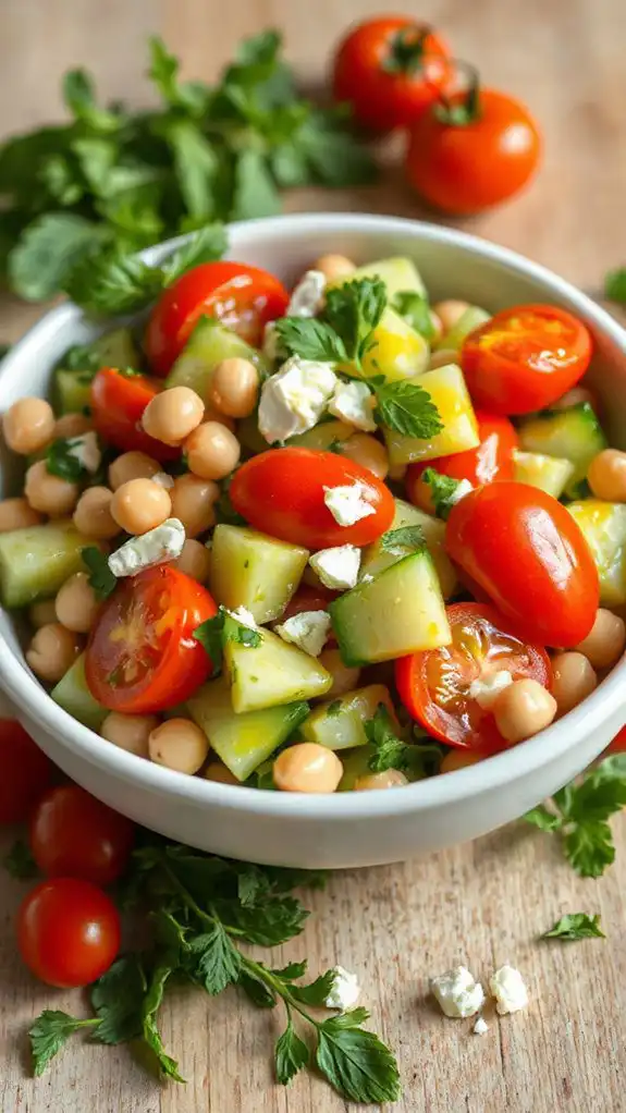 refreshing chickpea cucumber salad