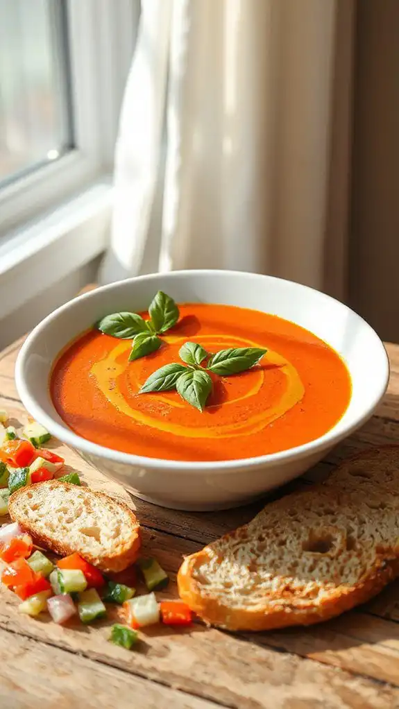 refreshing cold tomato soup