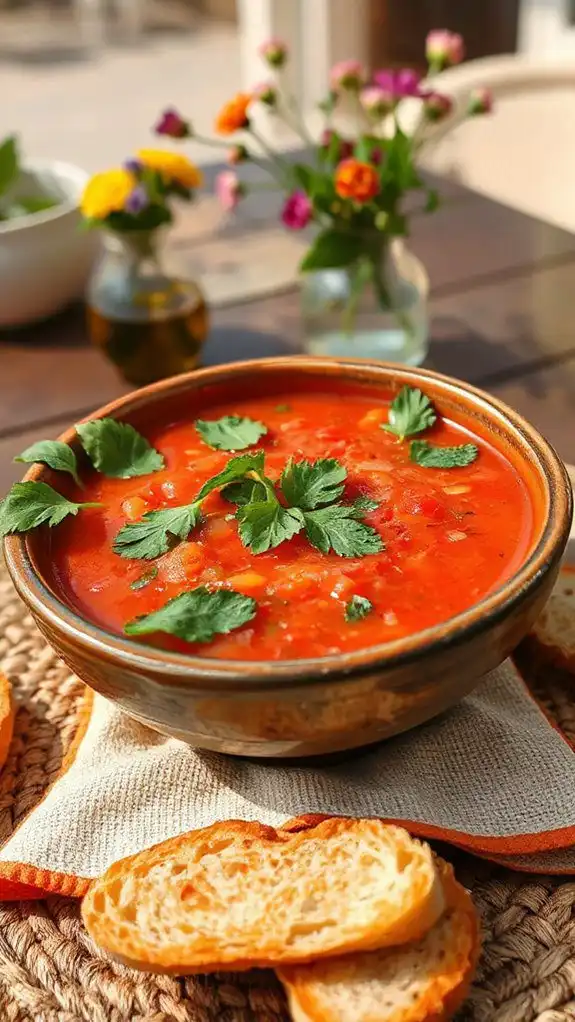 refreshing cold tomato soup