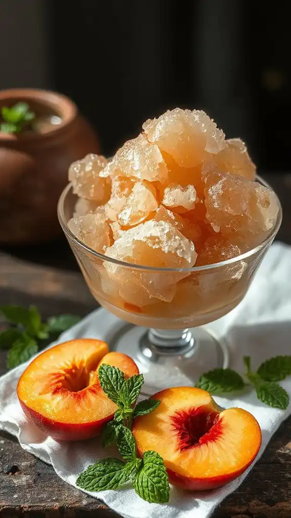 refreshing frozen peach dessert