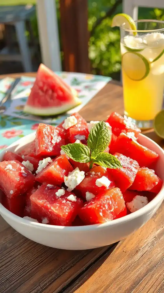 refreshing fruit and cheese