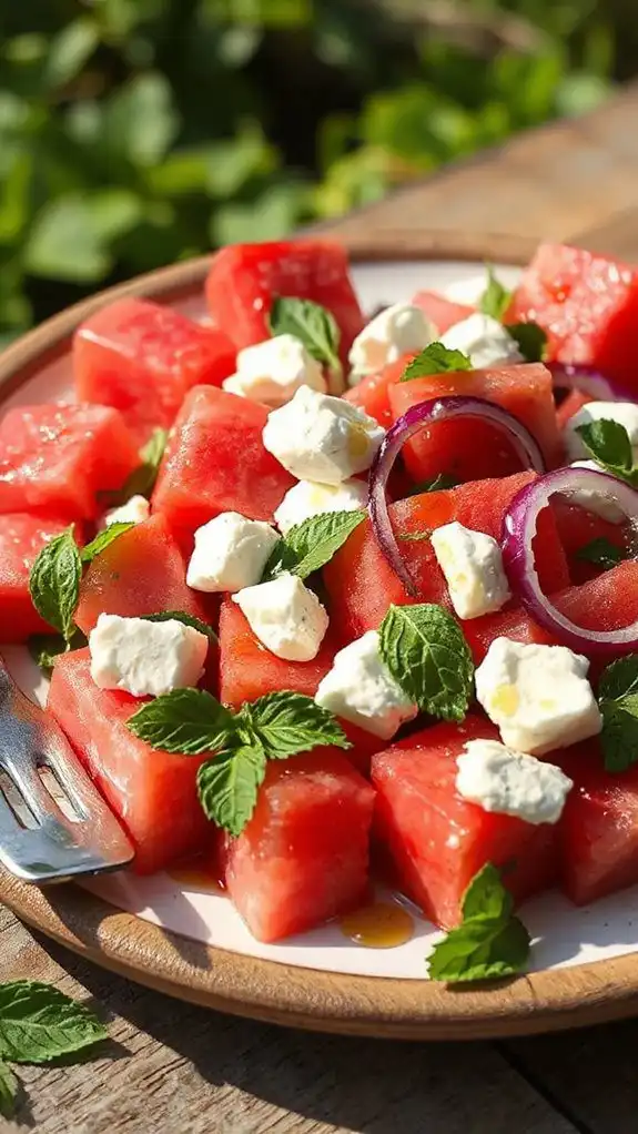 refreshing fruit and cheese
