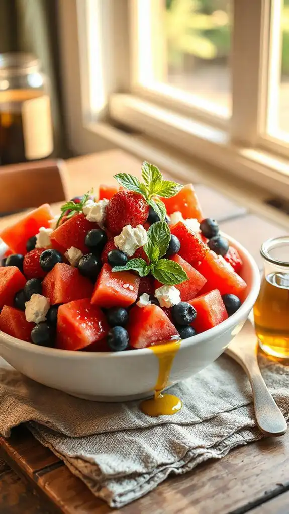 refreshing fruit and cheese salad