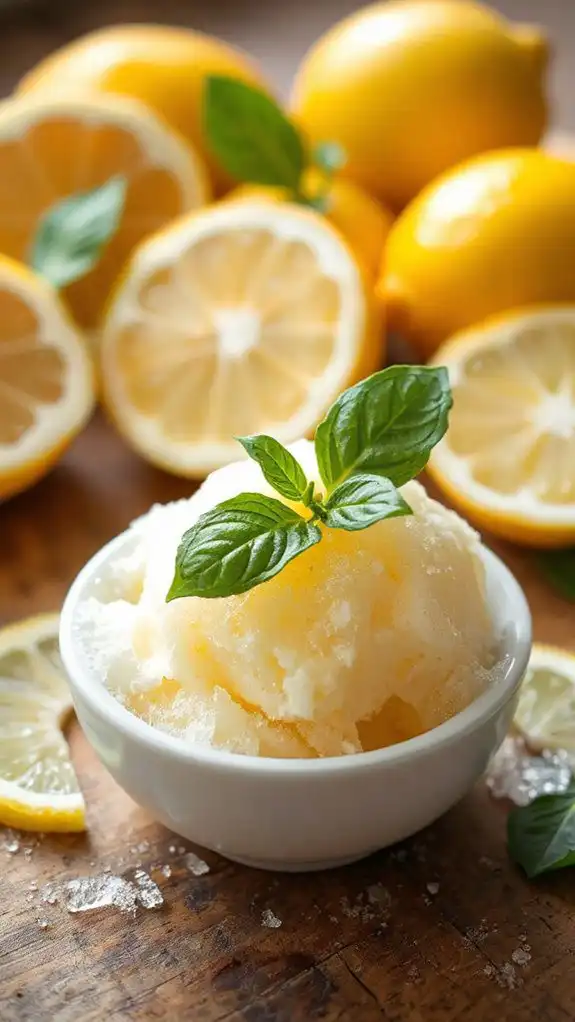 refreshing lemon basil sorbet