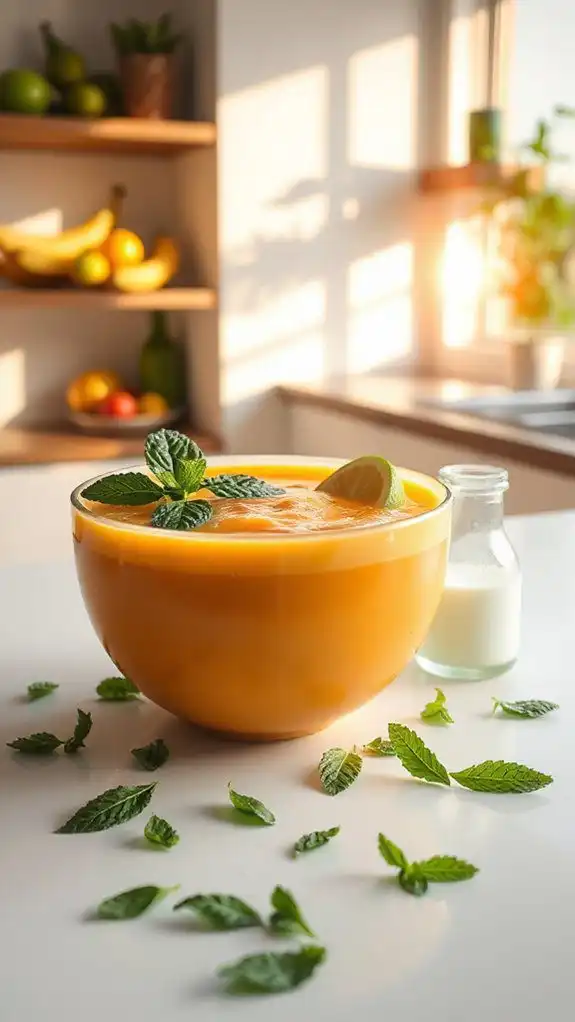 refreshing minty melon soup