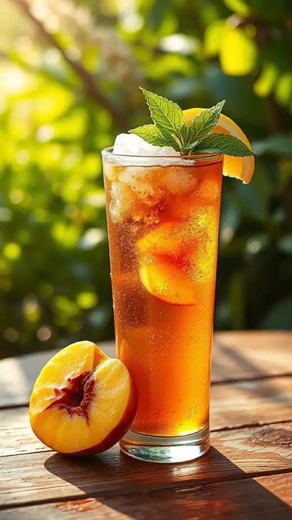 refreshing peach flavored drink refreshing peach flavored drink