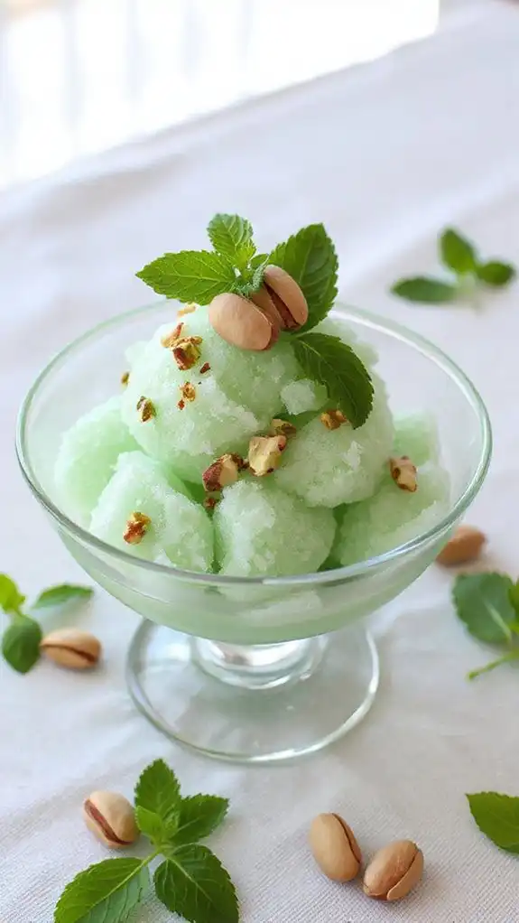 refreshing pistachio mint treat