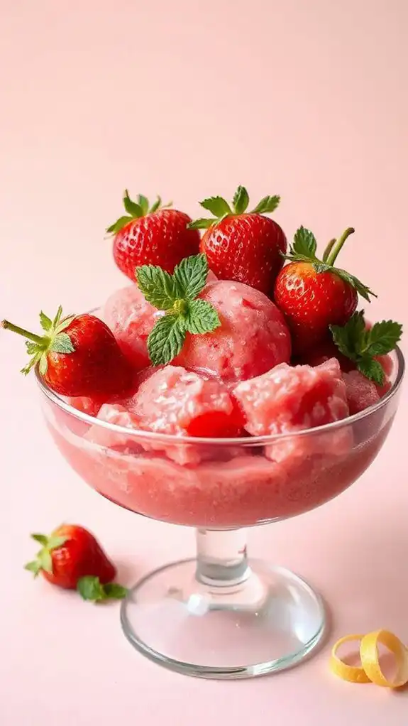 refreshing strawberry frozen treat