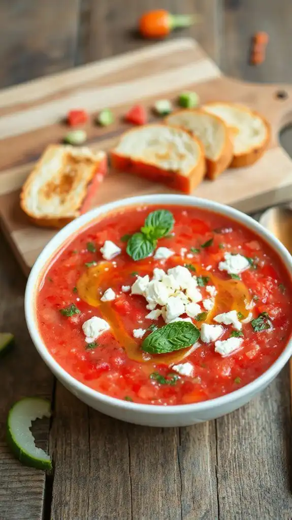 refreshing watermelon soup served cold