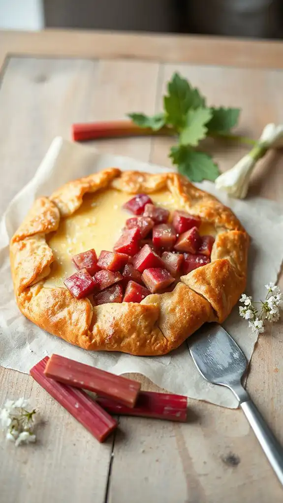 rhubarb custard pastry dessert