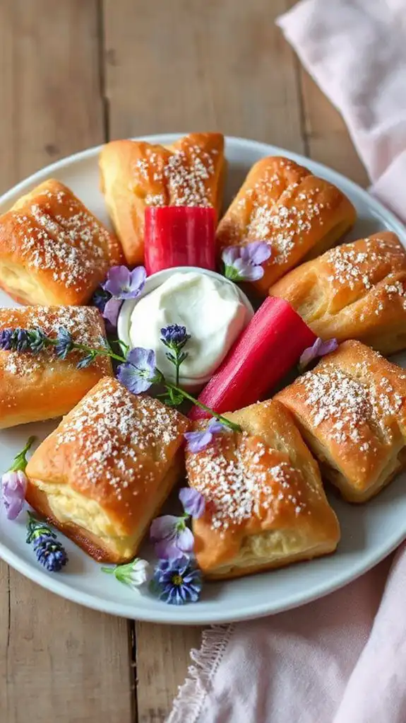 rhubarb ginger pastry treats