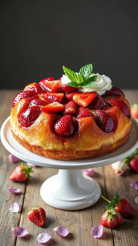 rhubarb strawberry cake recipe