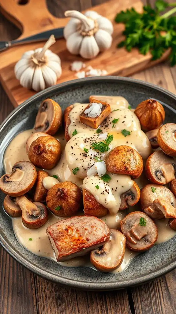 rich mushroom pork dish
