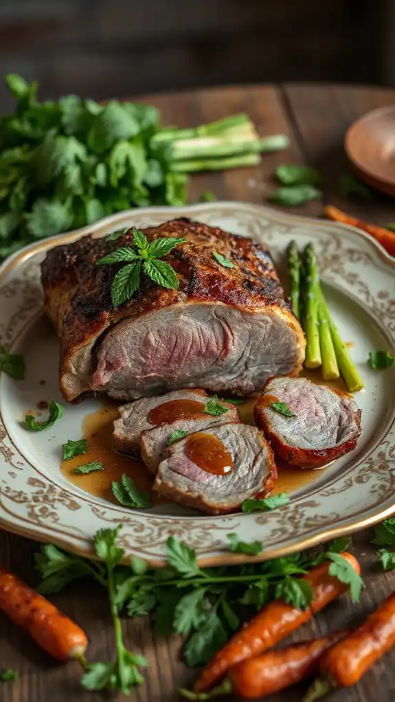 roasted lamb with mint