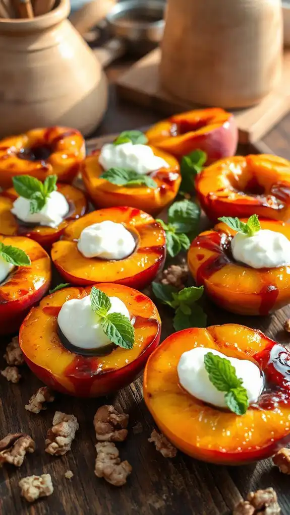 roasted peaches with balsamic glaze