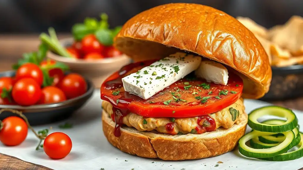 roasted pepper hummus burgers roasted pepper hummus burgers