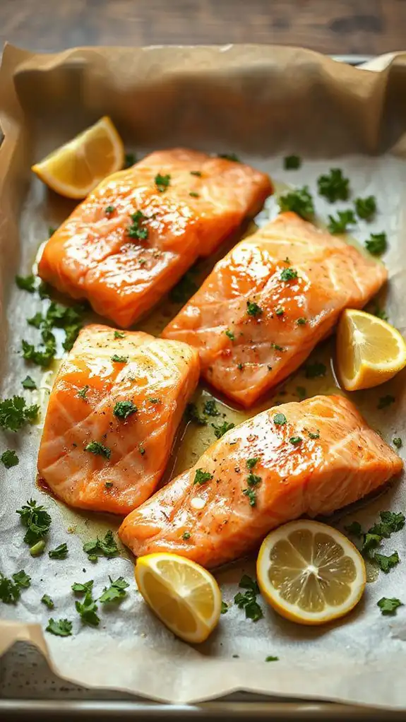 roasted salmon with garlic