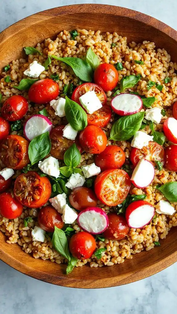 roasted tomato farro salad