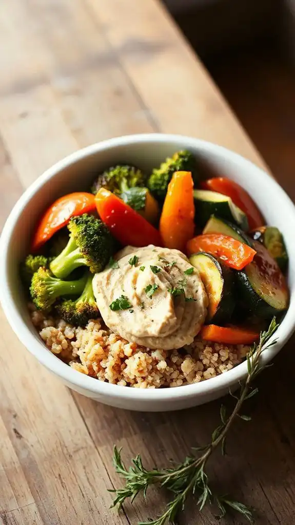 roasted vegetables with hummus roasted vegetables with hummus