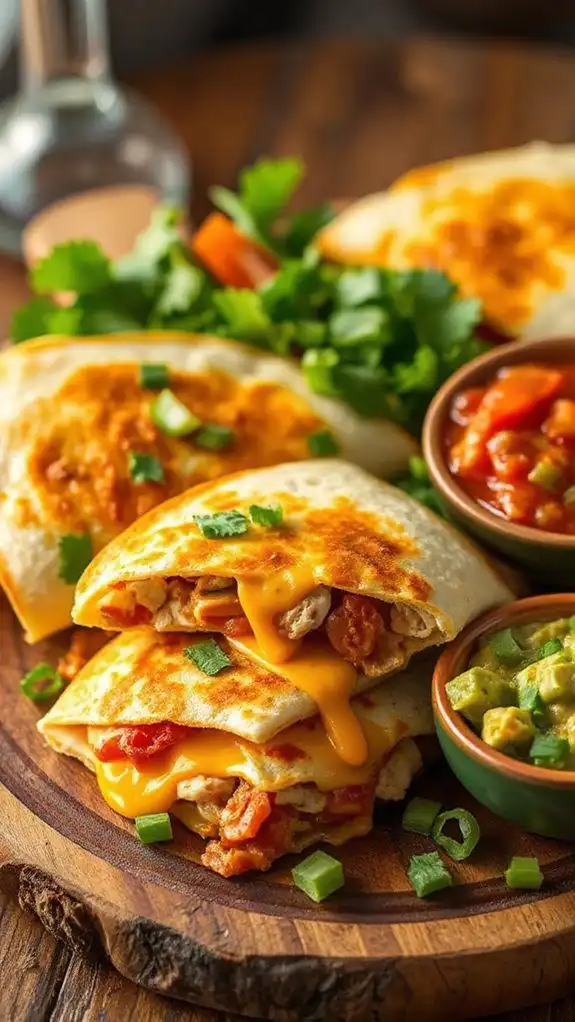 rotisserie chicken filled quesadillas