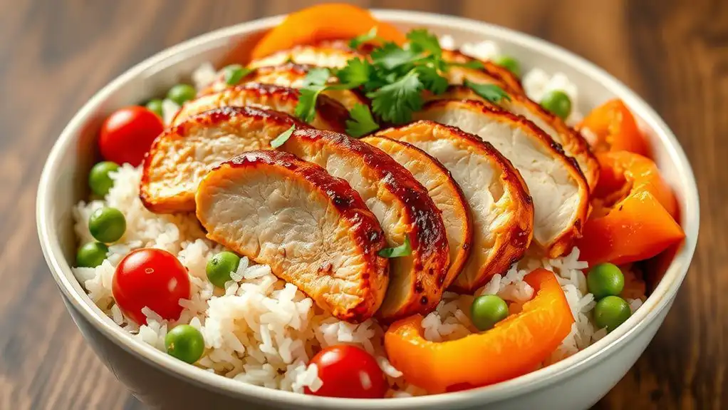 rotisserie chicken rice bowls