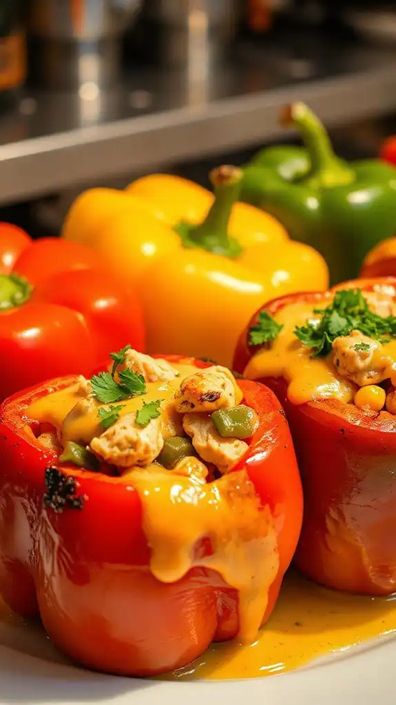 rotisserie chicken stuffed peppers