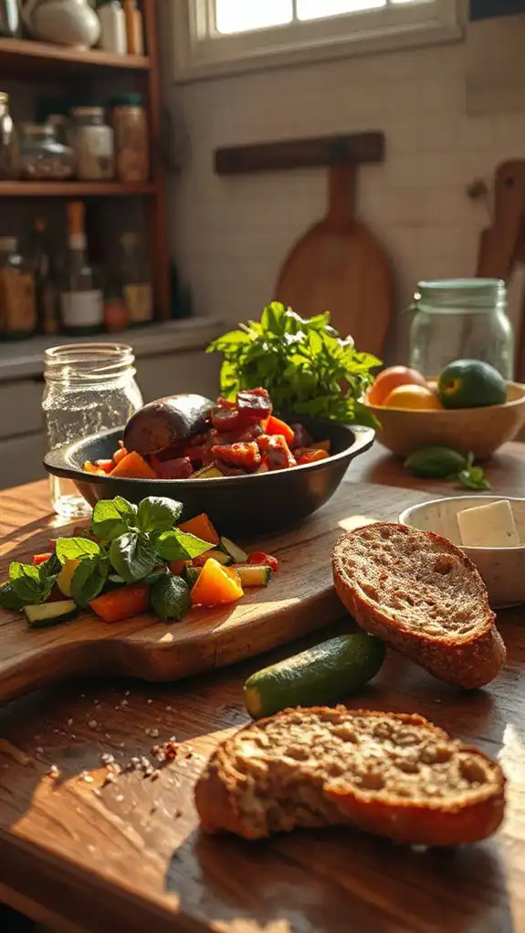 rustic vegetable medley served