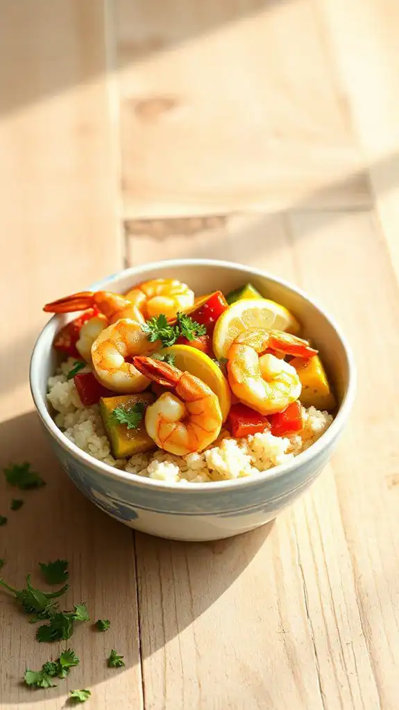 saffron shrimp cauliflower rice
