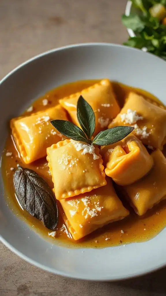 sage infused butternut ravioli