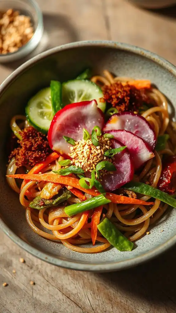 salad with soba noodles